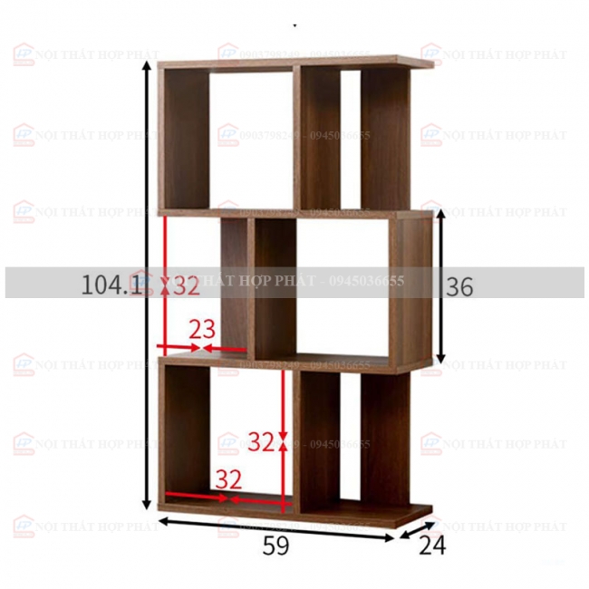 Tủ Sách - Kệ Sách - Kệ Trang Trí Gỗ KTTG017